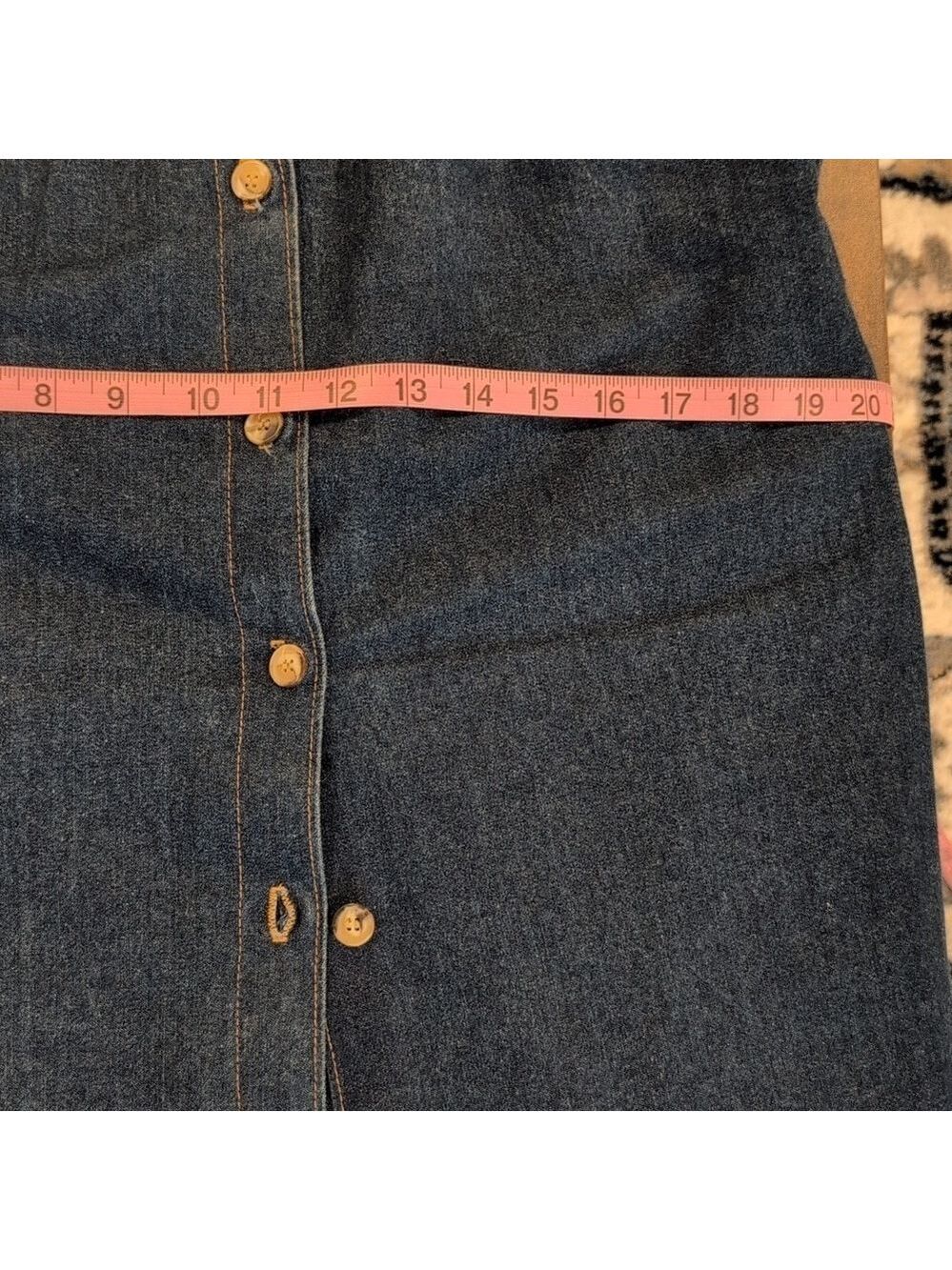 American Profile Jeanswear Midi Skirt, Two side pockets , True Vintage, size 12 - Picture 6 of 7